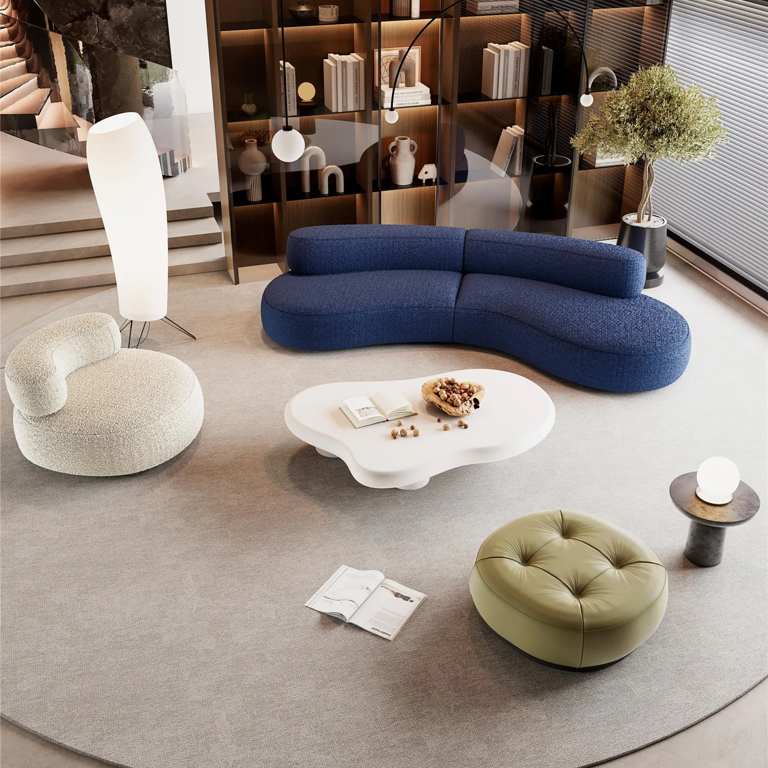 Velvet Section High Quality Living Room Compressed Sofa Fabric Italian Design Furniture Italianate Style Compression Sofa Set