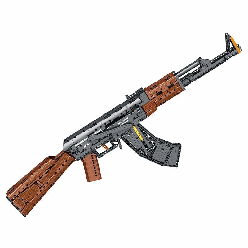 Реалистичная пластиковая игрушечная пушка AK47 развивающая снайперская игрушка для детей набор строительных блоков унисекс Строительная WW2 военное оружие