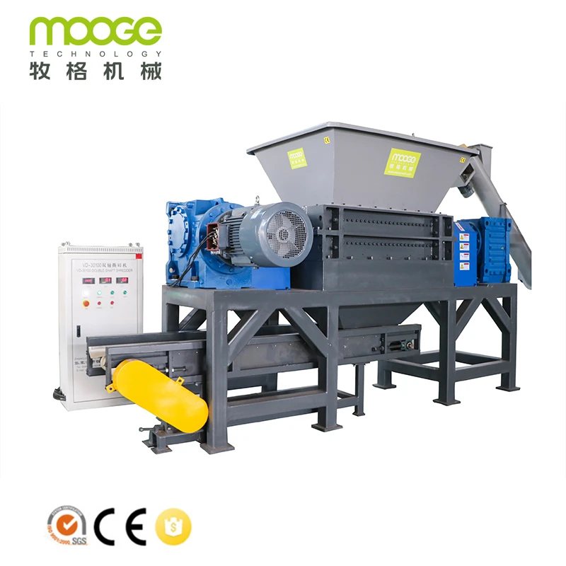 110 KW Two shaft Waste Tire rubber Plastic shredder shredding machine