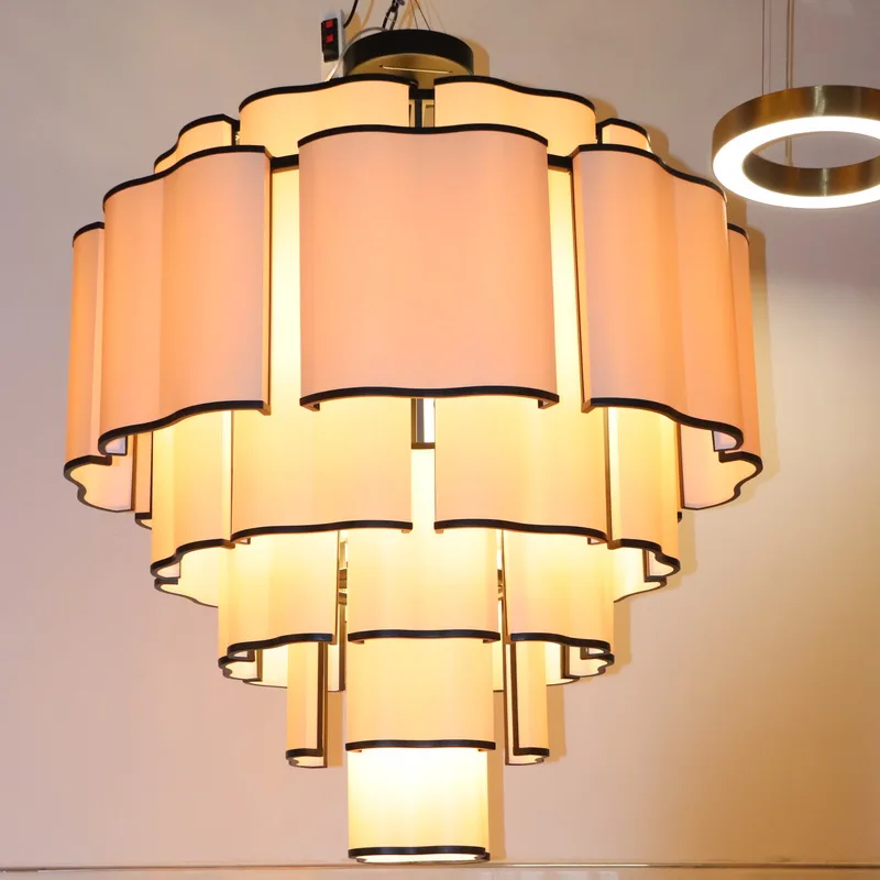 modern handmade Parchment ceiling hanging lamp indoor decoration paper shade zhongshan led pendant light for restaurant