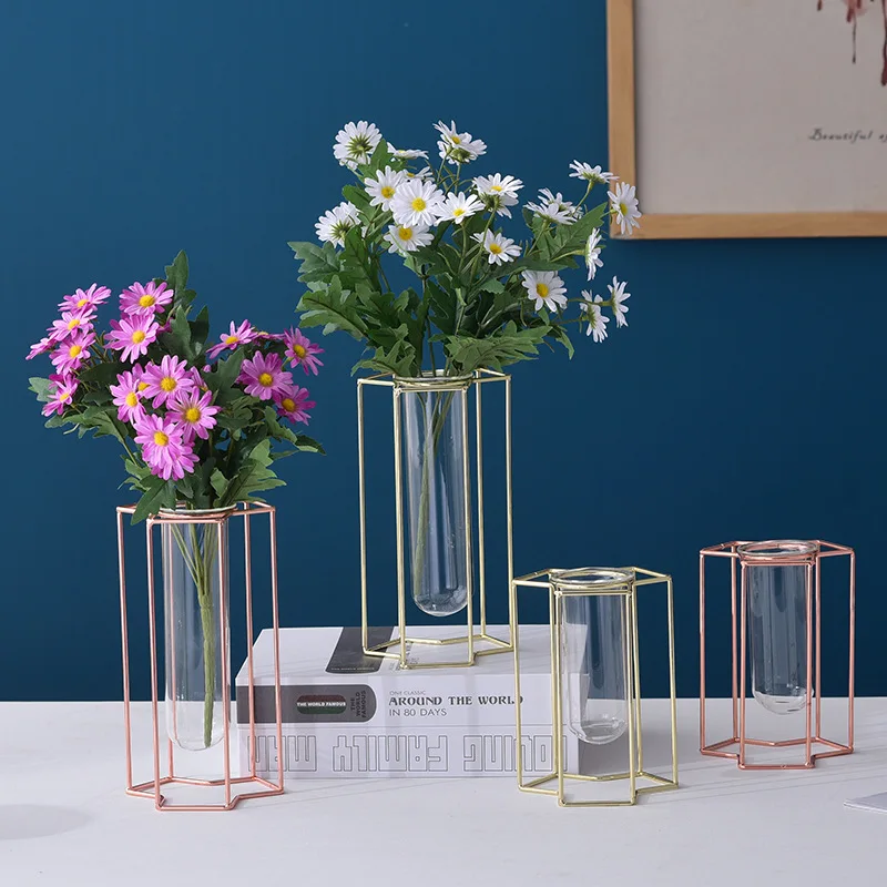 Nordic ins style home light luxury decoration hydroponic glass flower flower glass vase