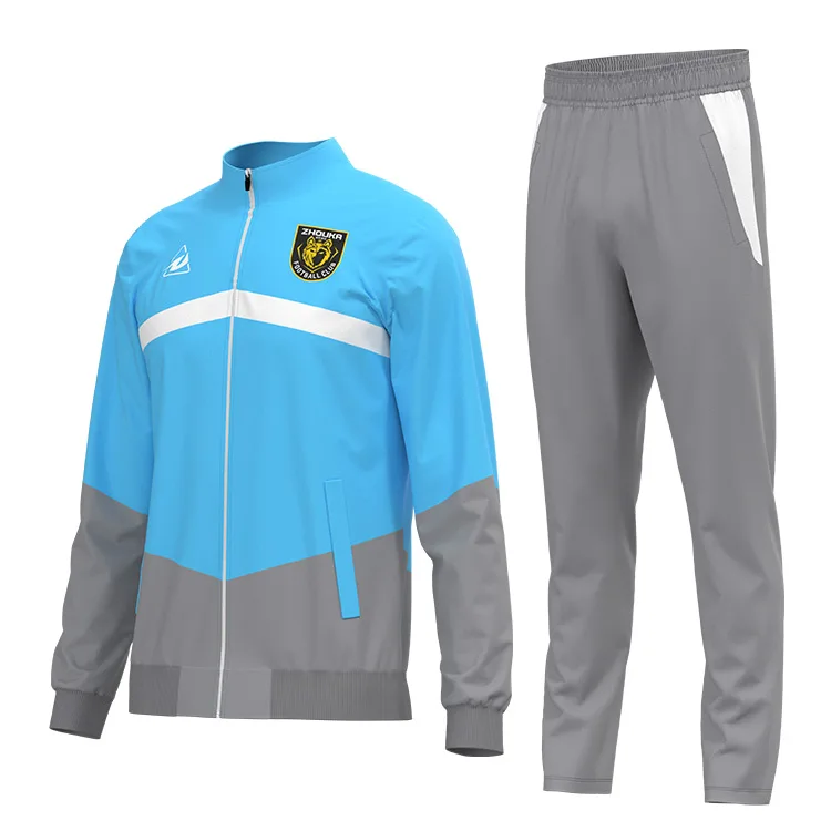 New Design Color Matching Soccer Sports Training Jacket Tracksuit  Stand Collar Mens Sports Jacket