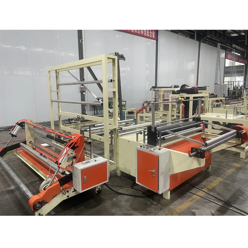 High speed HDPE LDPE plastic film folding and rewinding machine for bag roll side sealing bag