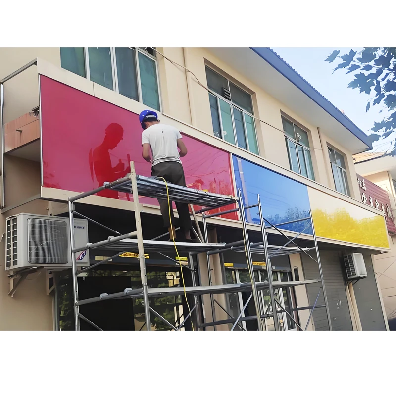 Exterior curtain wall systems, outside facade cladding acp material gas station wall cladding aluminum composite panels