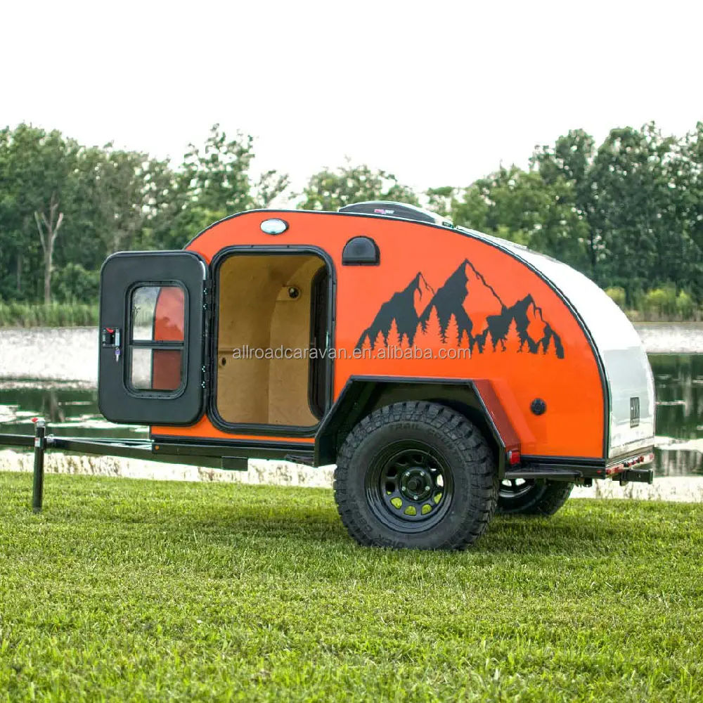 4x4 Mini Small Car Camping Trailer Aluminium caravan Cheap off Road Teardrop Travel Camper Trailer