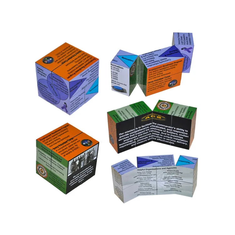 
Custom promotional items 2021 calendar 12 pictures photo print advertising gifts folding puzzle toy calendar magic cube 