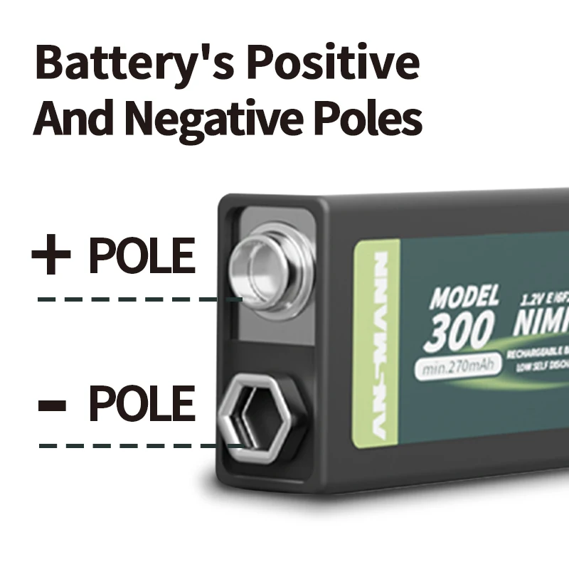 Ansmann Europe Quality nickel metal hydride batteries rechargeable ni-mh 300mah 9V rechargeable battery