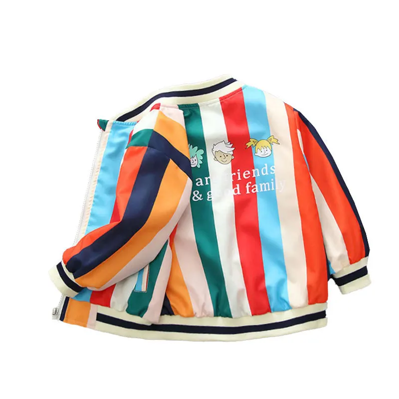 2024 New Custom Toddler Baby Boys Colorful Casual Fashion Long Sleeve O-Neck Jackets Girls Outwear Children Clothes