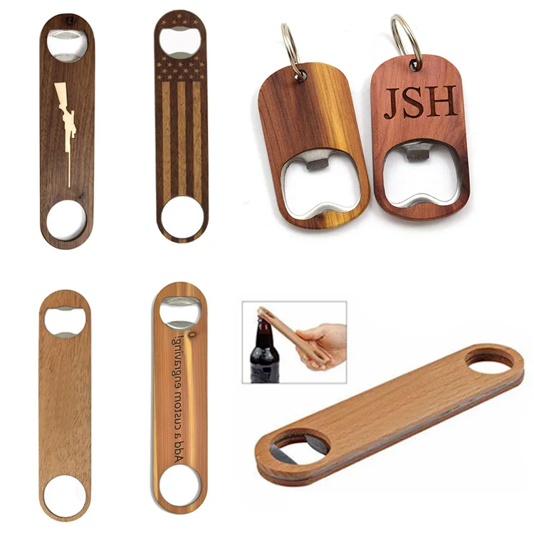 
Oneway Manufacturer New Customized Metal Acrylic Wooden Magnetic BeerWine Bottle Opener Keychain 