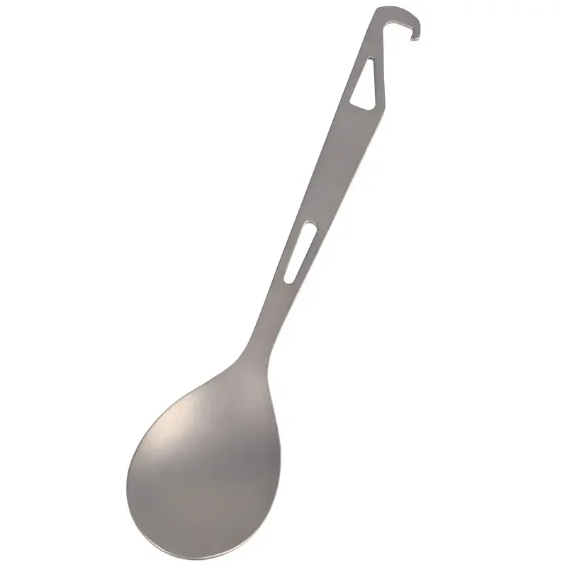 Factory hot sale titanium cutlery wholesale outdoor long handle titanium spoon camping cutlery with bottle opener
