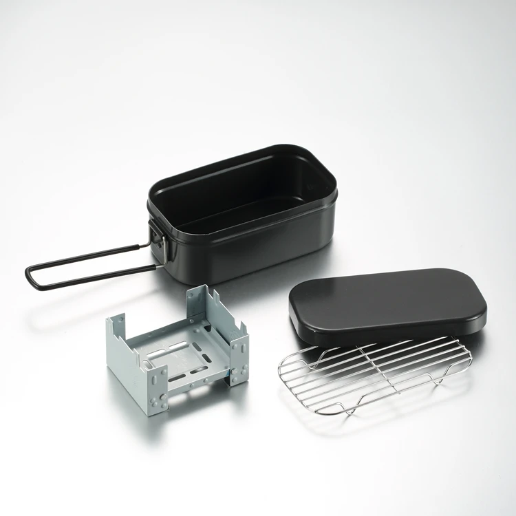 Food Storage And Container Rice Steam Camping Tableware Aluminum Lunch Box Large Plain With Portable Handle