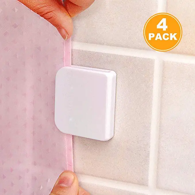 
2pcs Small Shower Splash Guard Plastic Curtain Clip 