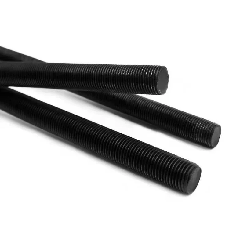 High Quality Carbon Steel Black Threaded Rods Zinc Galvanizing Threaded rod Stud Bolt 8.8 Din 975 Din 976 for Connection Flange