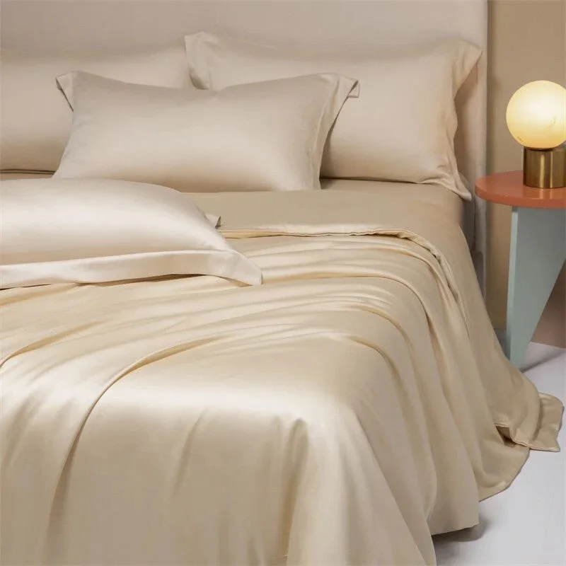 wholesale luxury softness queen size duvet bedding set customized printing design deep pocket tencel bedding set