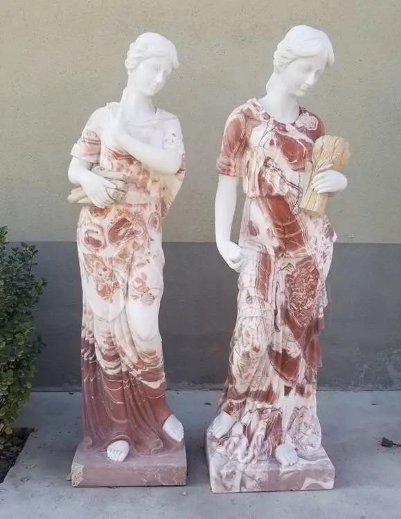 Antique Beige Marble Diana Scupture Statue