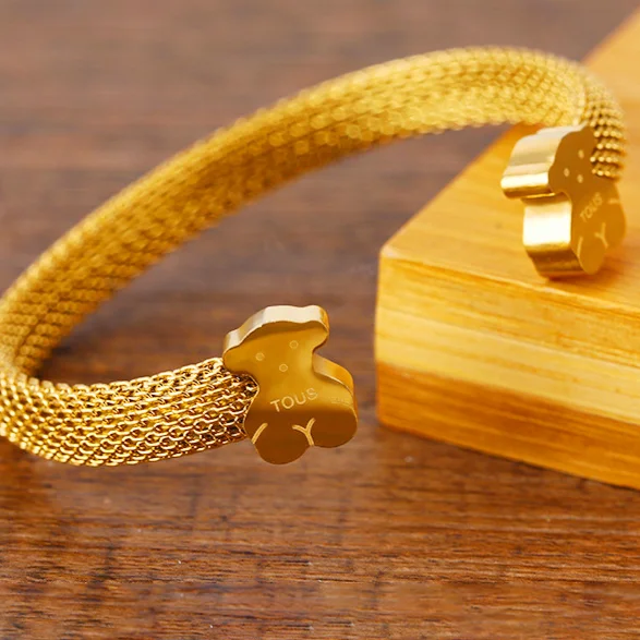fashion jewelry bracelets bangles tous gold plated stainless steel jewerly joyeria tous tous jewerly bijoux en aci inoxyd