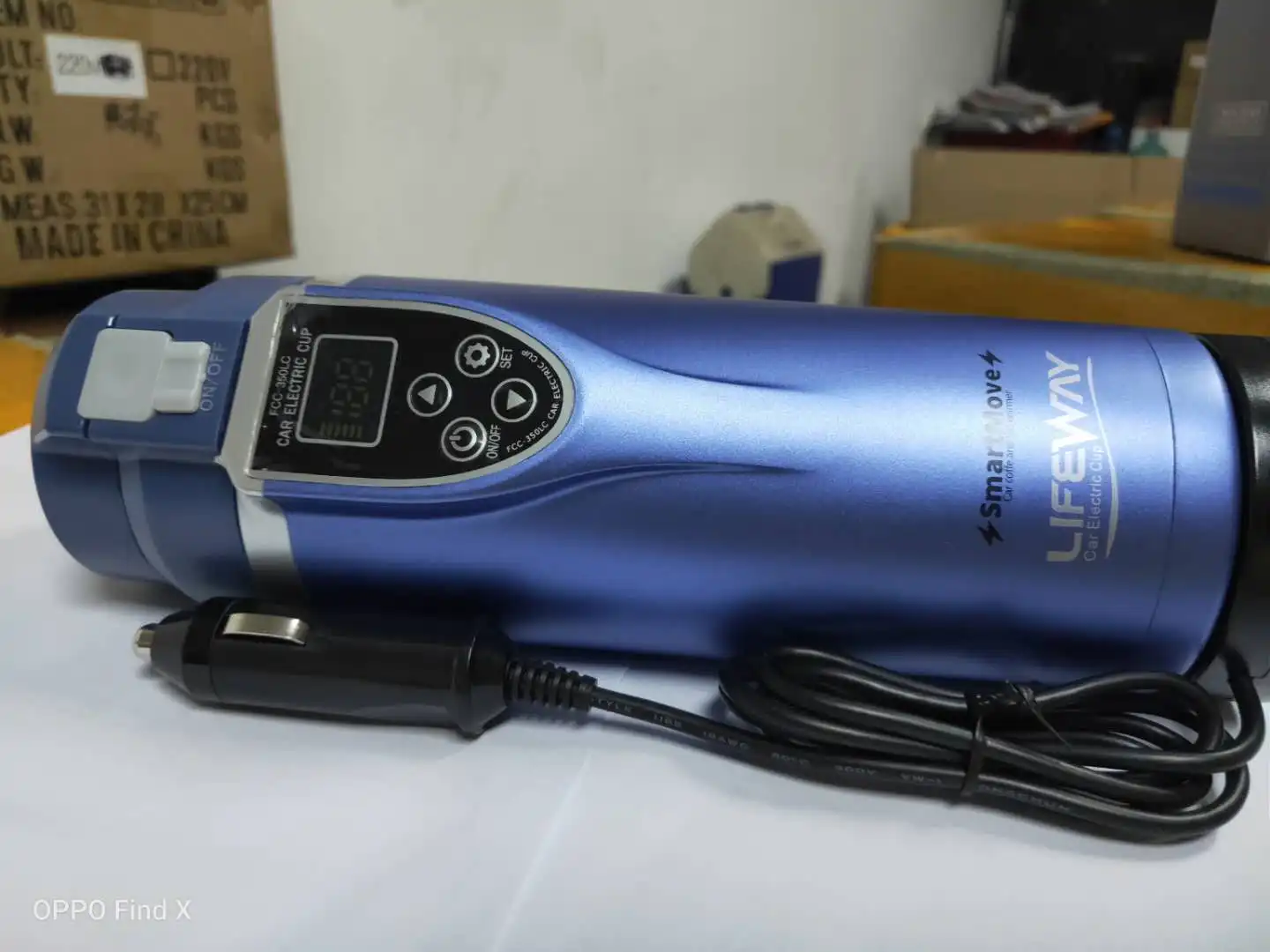 Self heating mug 12V Stainless Steel In-Car with LCD display travel thermos