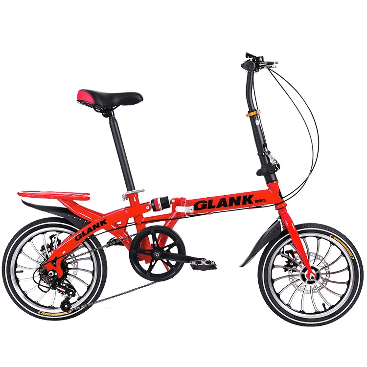 
2021 new style red 21 speed foldable bicycles 20 inch folding bike with steel frame for sale 