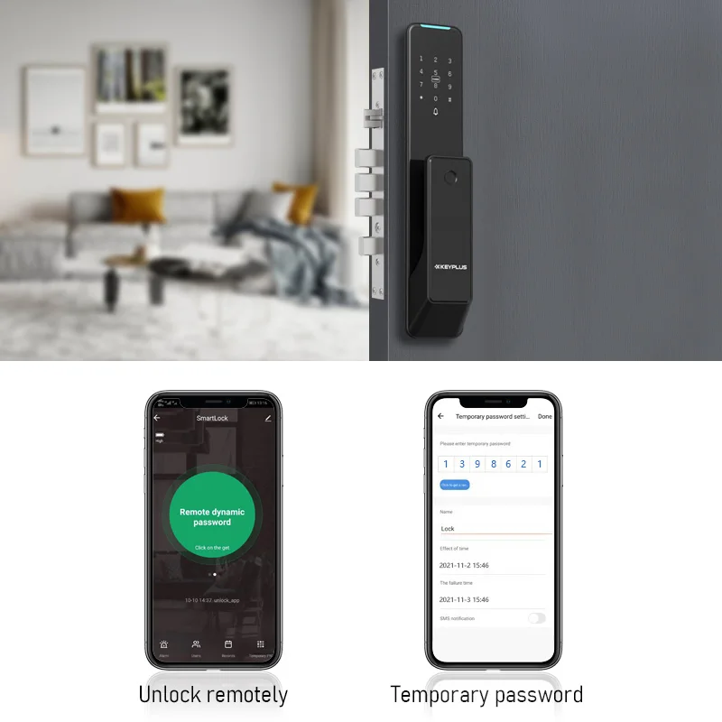 Keyplus KX2 Wifi TUYA APP Anti-Copy Card Fingerprint Smart Door Lock