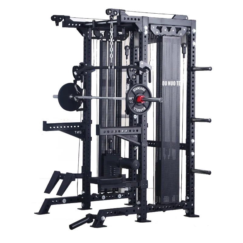Multifunctional Gym Equipment Strength Training Power Rack Cross Fit Foldable Squat Rack Smith Machine