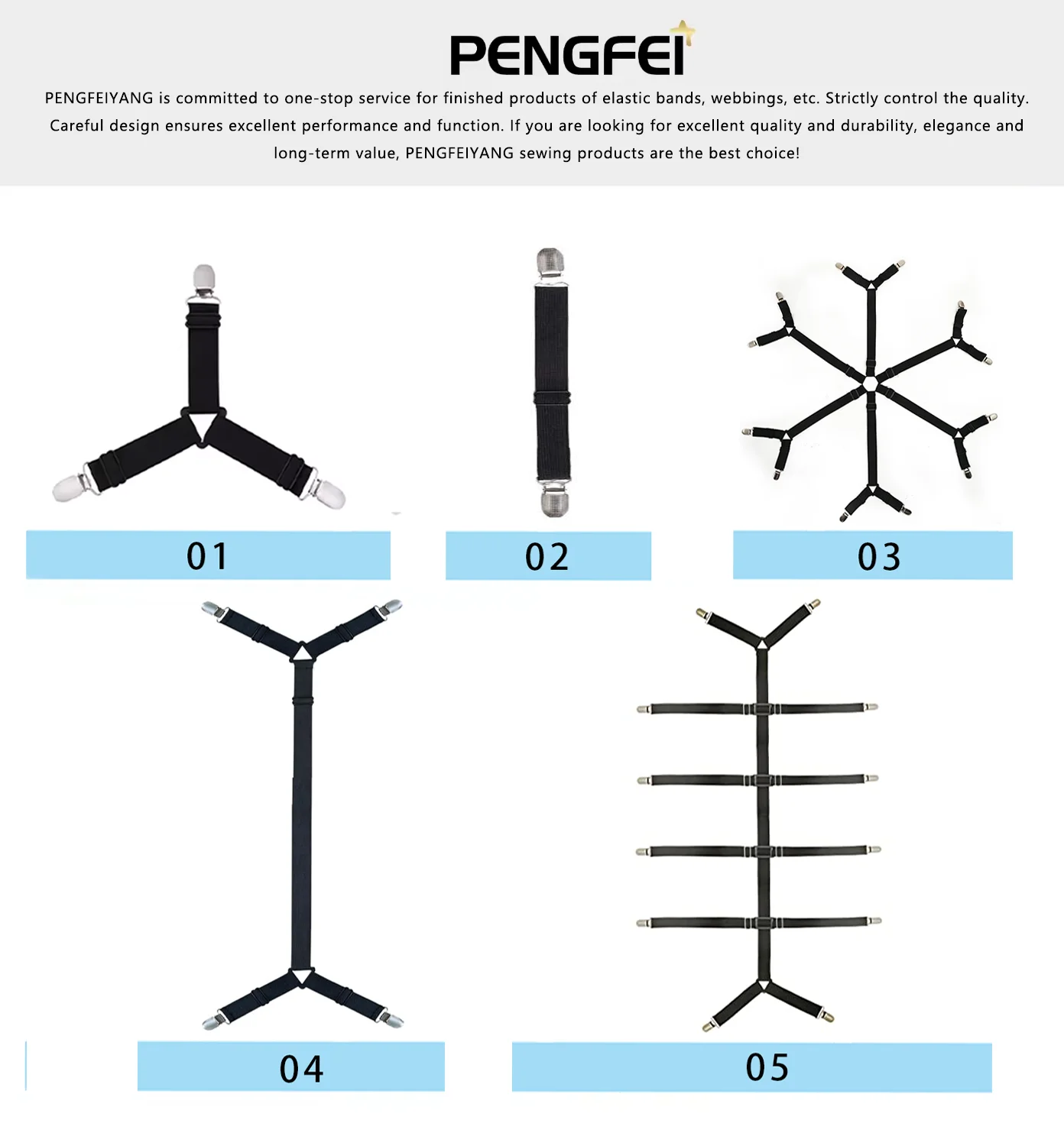 Wholesale High Quality 2Pcs Elastic Bed Sheet Holder Corner Strap Sofa Bed Bands Grippers Bedsheet Fastener Clip