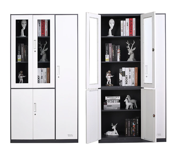 2 Glass 3 metal 5 doors storage cupboard steel filing cabinet Chemical office metal file cabinet