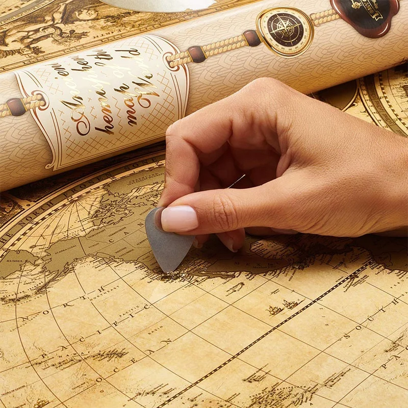 
Personalized Size 82.5x59.4cm Scratch Off World Map With Natural Wood Frame 