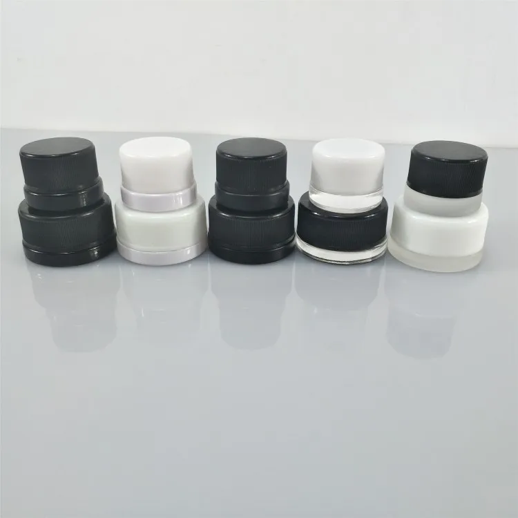 
5ml 7ml 9ml 5g 7g 9g Glass clear CBD Wax Oil Concentrate Container glass Jar,jars glass with child resistant 