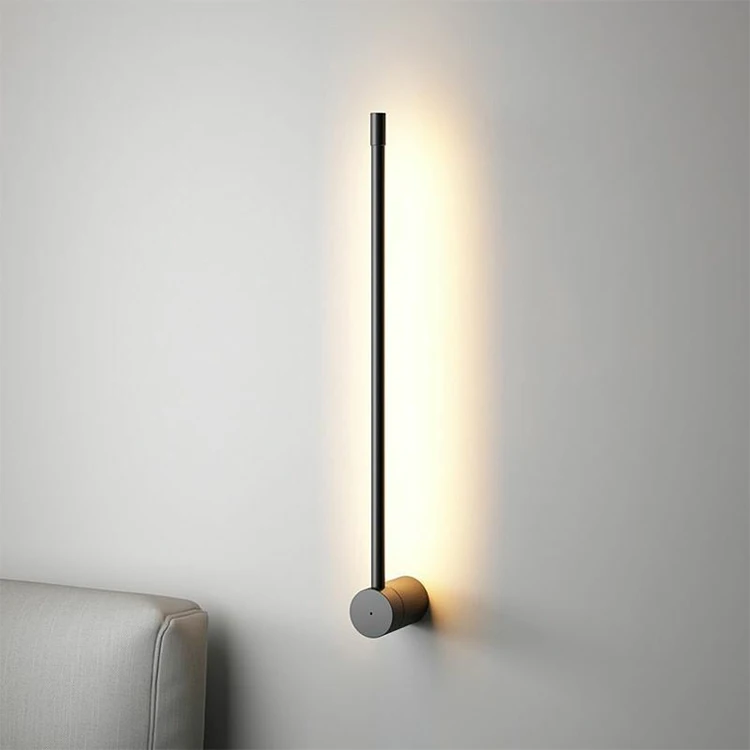 New Style Indoor Lighting Living Room Sand Black Iron Aluminum Pvc Led Wall Light