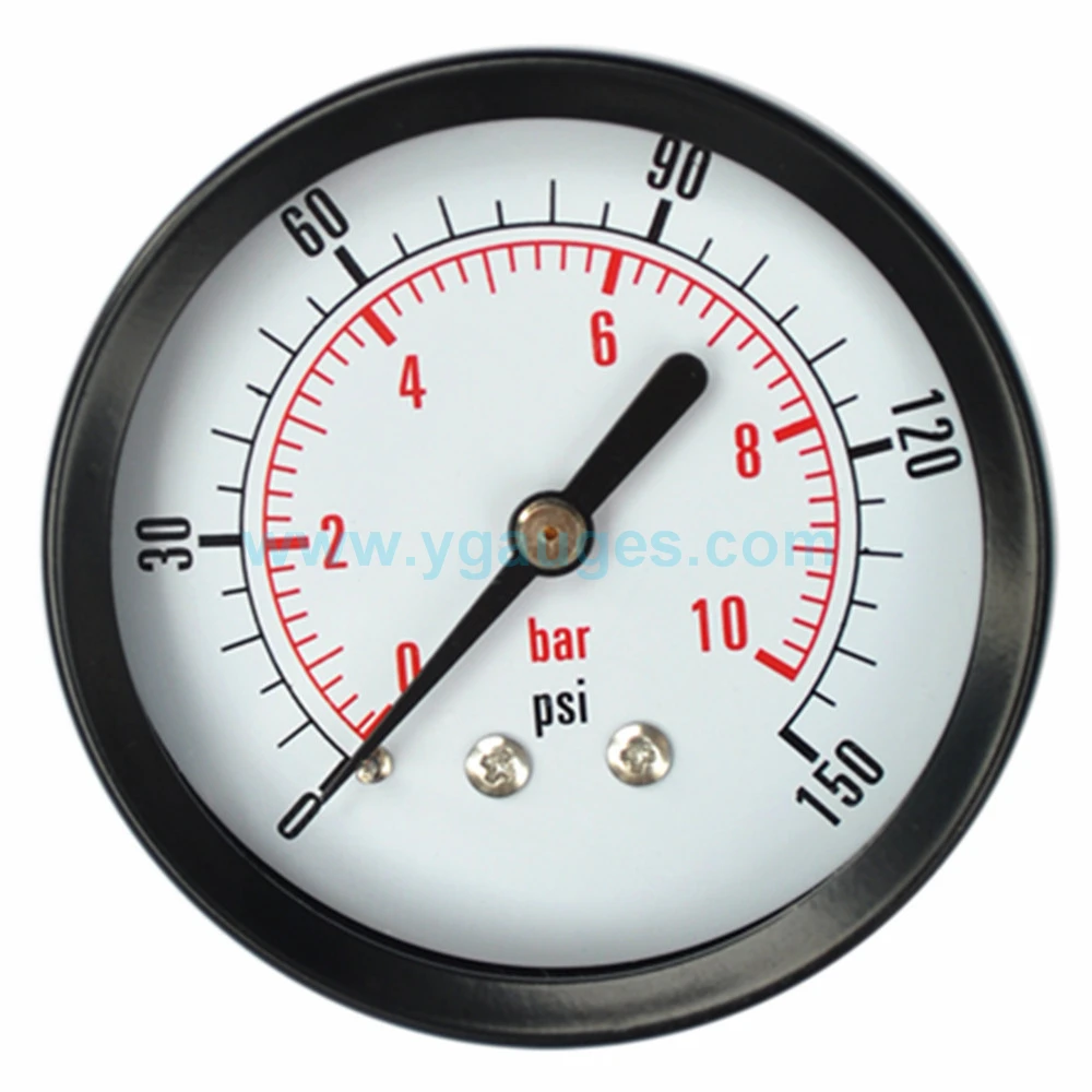 Professional manufacturer center back oxygen gas pressure gauge