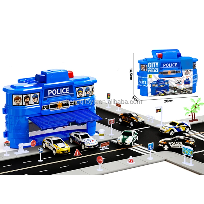 LK Toy Kids Mini Car Educational DIY Parking Lot Garage Play Set Police Toys