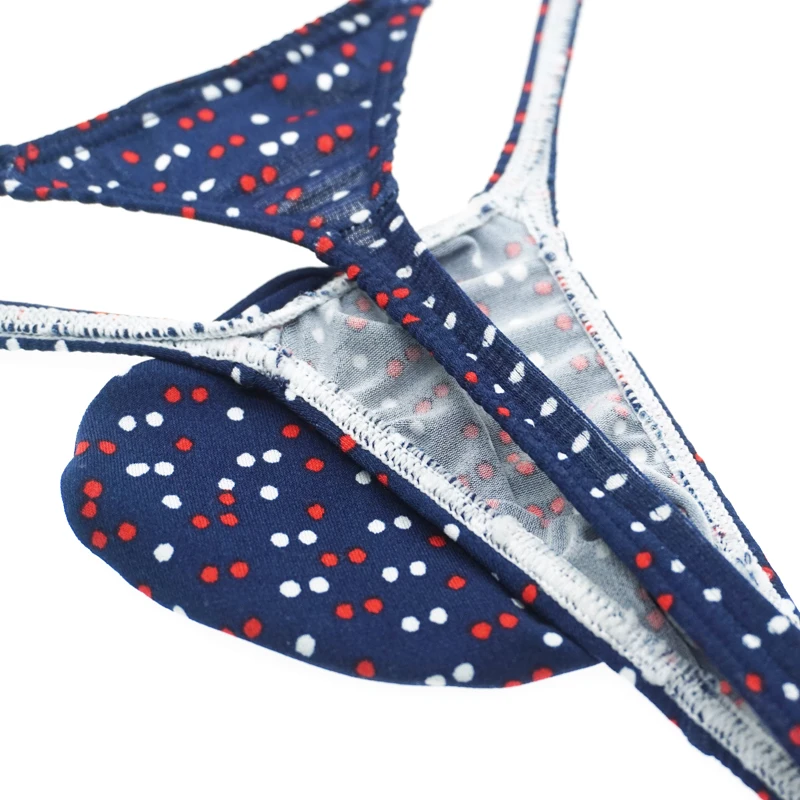 
Sexy Gay Underwear Men Thong Bikini Pouch T-Back Printing Dot G-String Jockstrap Breathable Sissy Thongs 