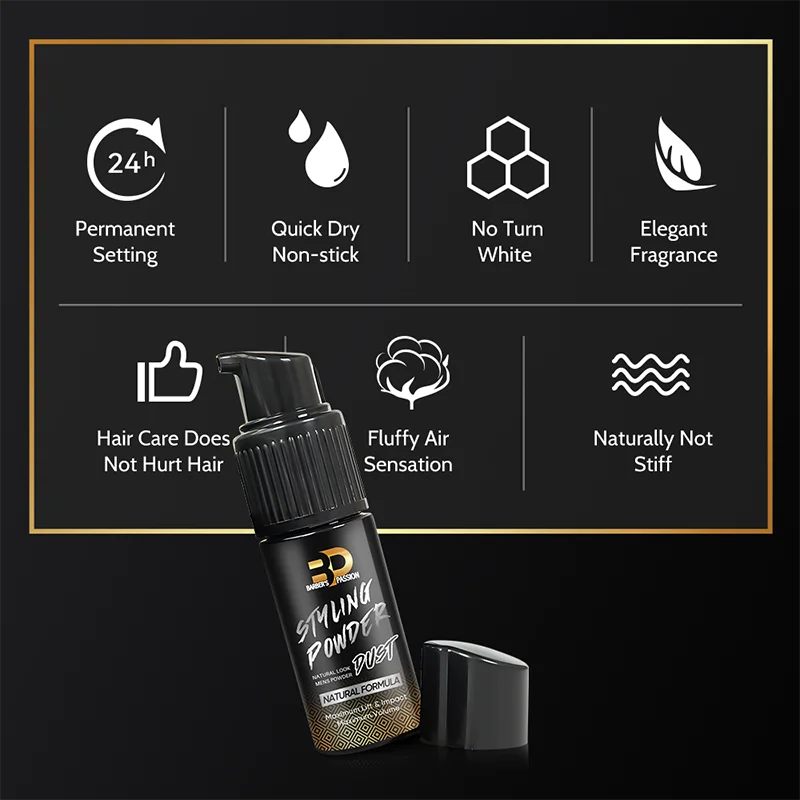 BarberPassion strong hold scented dust volume styling powder for men natural bulk