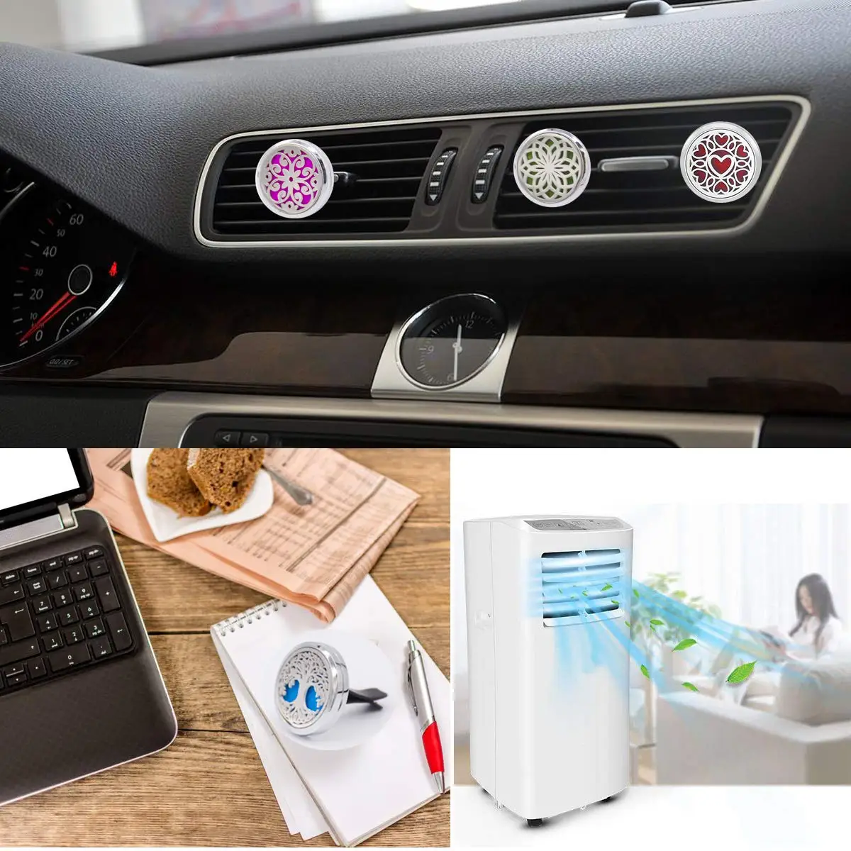 Best selling product wholesale car vent aroma air freshener aromatherapy stainless steel essential oil diffuser