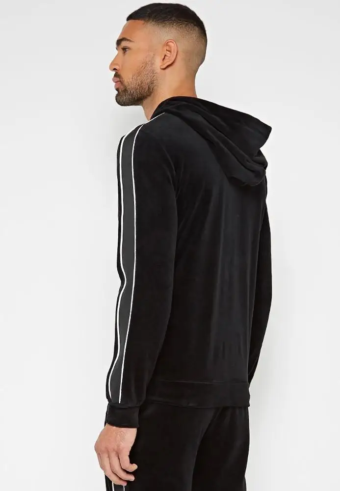 2020 Custom Wholesale China Factory Black Velvet New Design Velour Mens Tracksuits