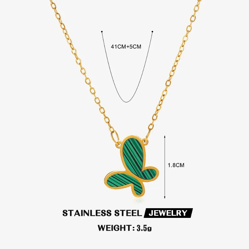 Hot Selling Stainless Steel Butterfly Necklace Set Women Hip Hop Bracelet Personalized Earrings Fashion Jewelry