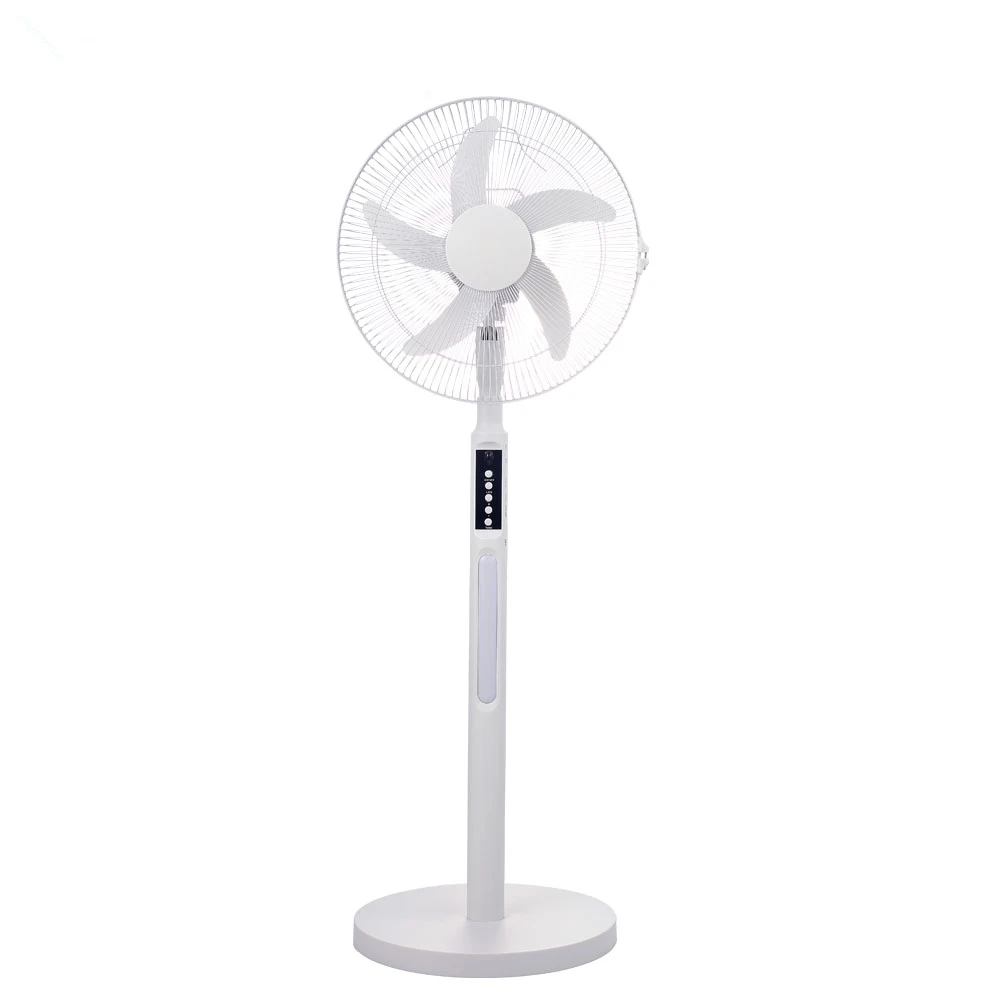AC DC 14 inches solar rechargeable fan standing fans