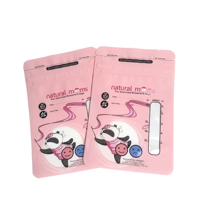 Convenient pouring spout Custom Resealable Recyclable Drink Pouches BPA Free baby feeding Breastmilk Storage Bag