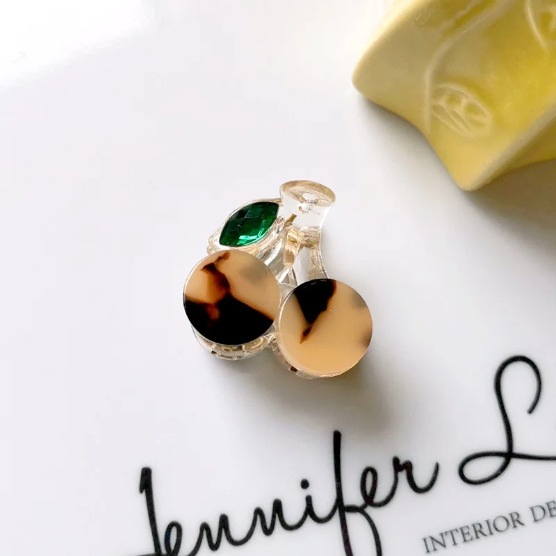 GIRLIZE Girls Cute 2.5cm Mini Cherry Hair Clip Acetate Acrylic Small Fruit Rhinestones Hair Claw Clip For Women Thin Hair