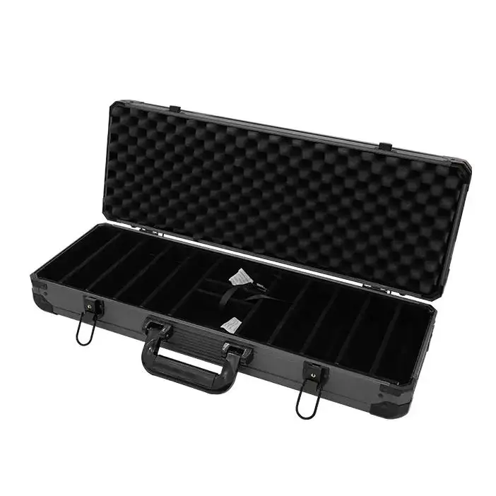 YH High Quality 500pcs Poker Chips Thicken Black Aluminum Case With Foam Padding