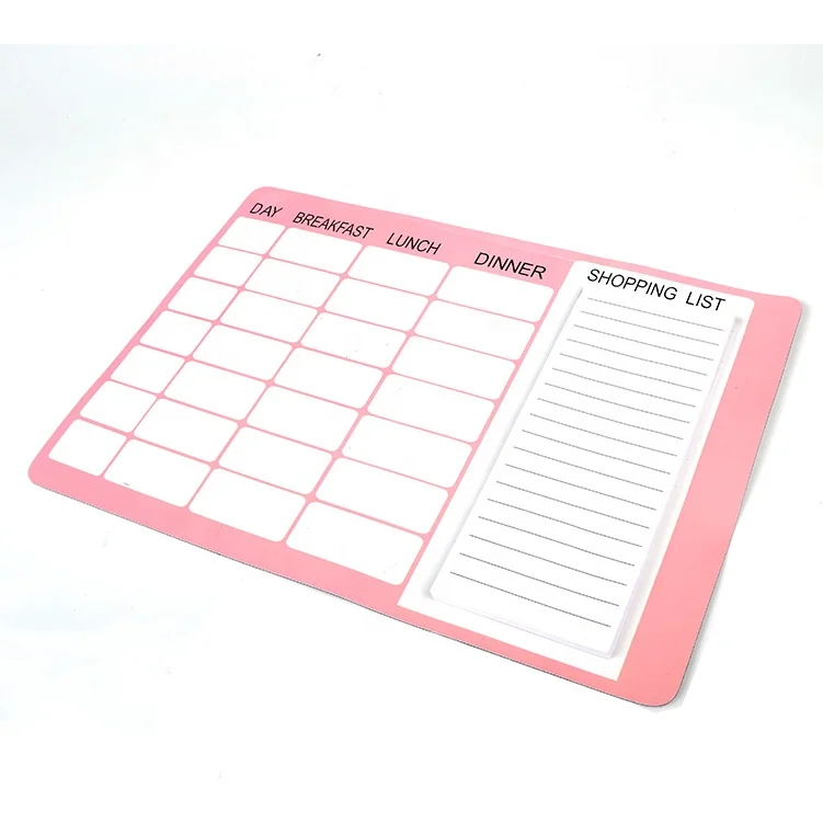 China factory custom daily memu whiteboard loose leaf shopping list memo pad magnet notepad fridge