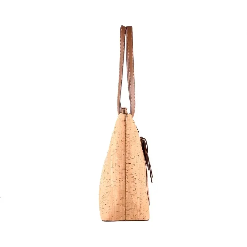 Travel Classic Design PU Wood Vintage Pattern Print Large Capacity Ladies Gift Cork Tote Hand Bags Shoulder Bag For Girl