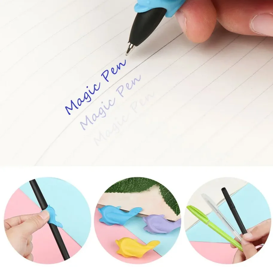 2 Pens 20 Refills 2 Grips Magic Pens Reusable Magic Practice Copybook Invisible Inks for Drawing Pen Books