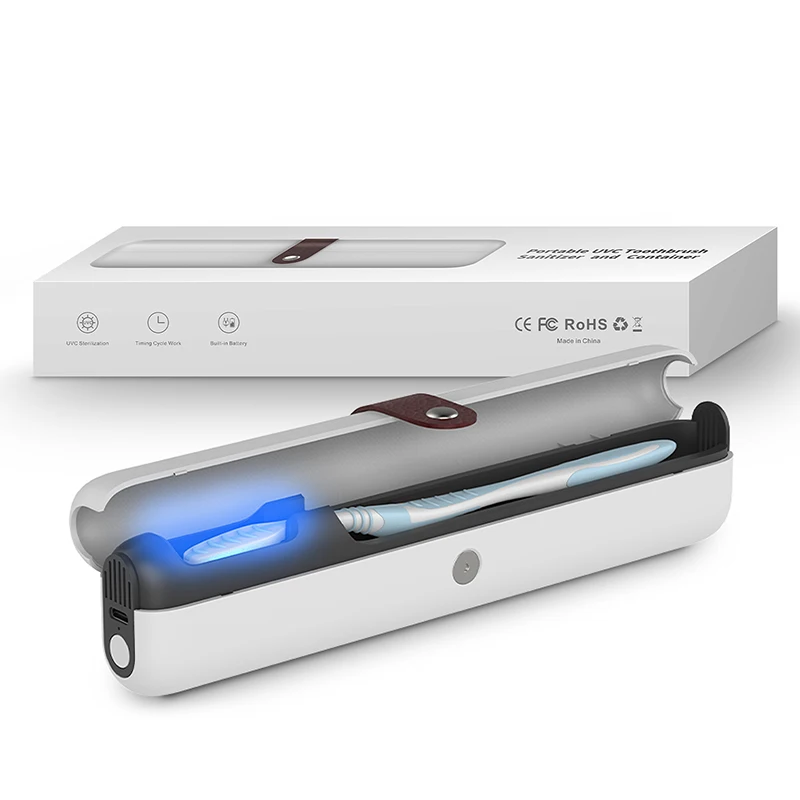 Factory Best Portable UV Toothbrush Sanitizer Mini Rechargeable Travel UVC Toothbrush Sterilizer