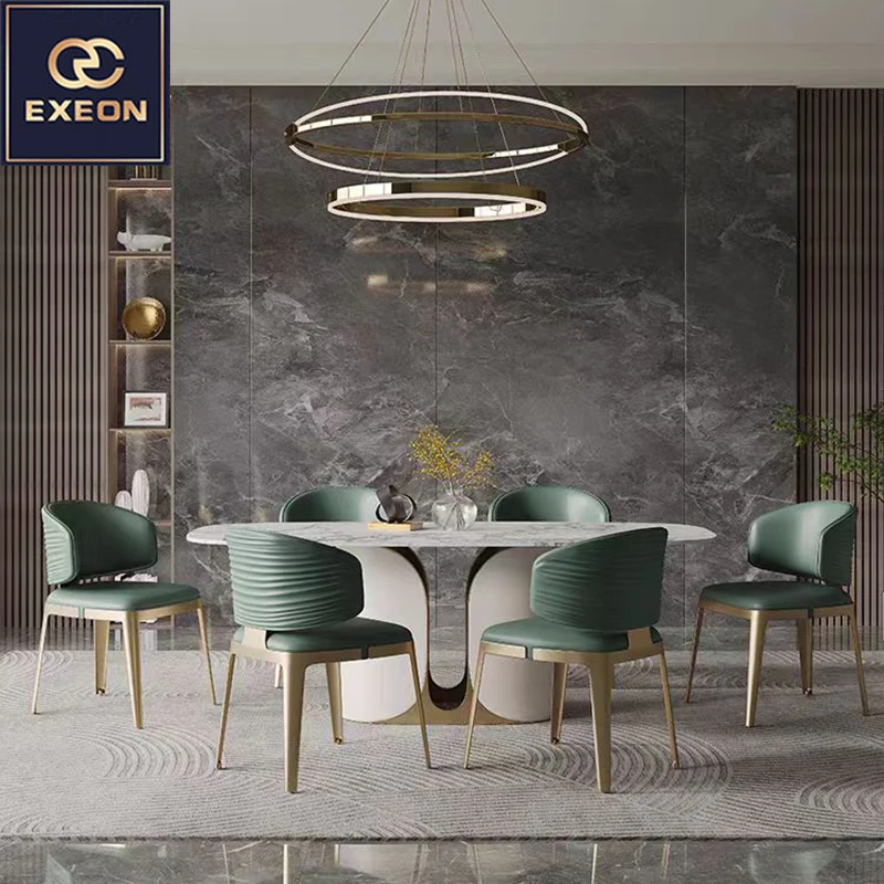 Modern Italian light Luxury Home Luxury Leather Armchair Simple Villa Furniture Restaurant Design Dining Chair