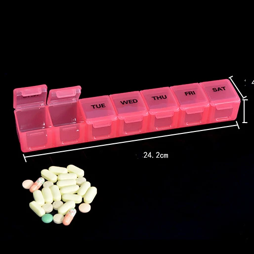 New Style Medical Box for 7 Days Pill Box Plastic Medicine weekly Pill box in stock