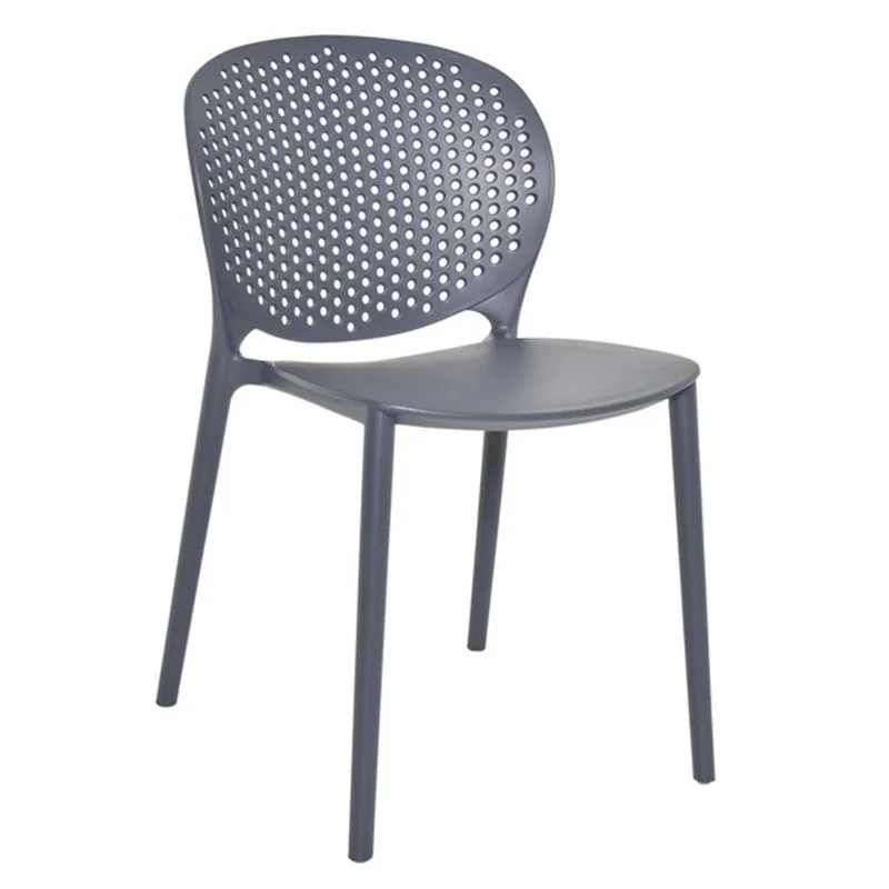 Wholesale Cheap Stacking Plastic Side Chair Langfang Colorful Pp Stackable Hollow Back Stackable Dining Chair