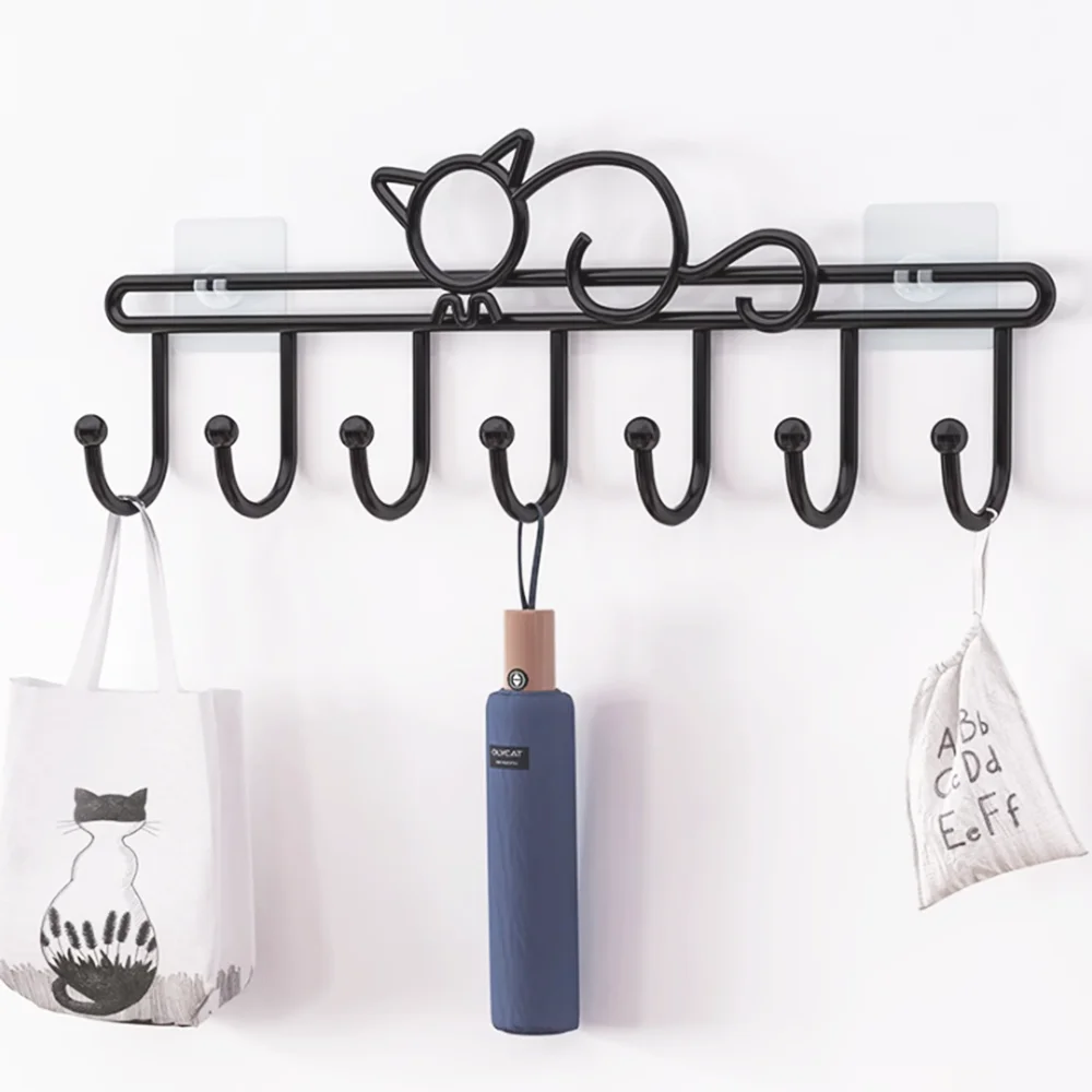 Новинки на заказ настенные крючки для организации ванной комнаты аксессуары в форме котенка кота металлический крючок