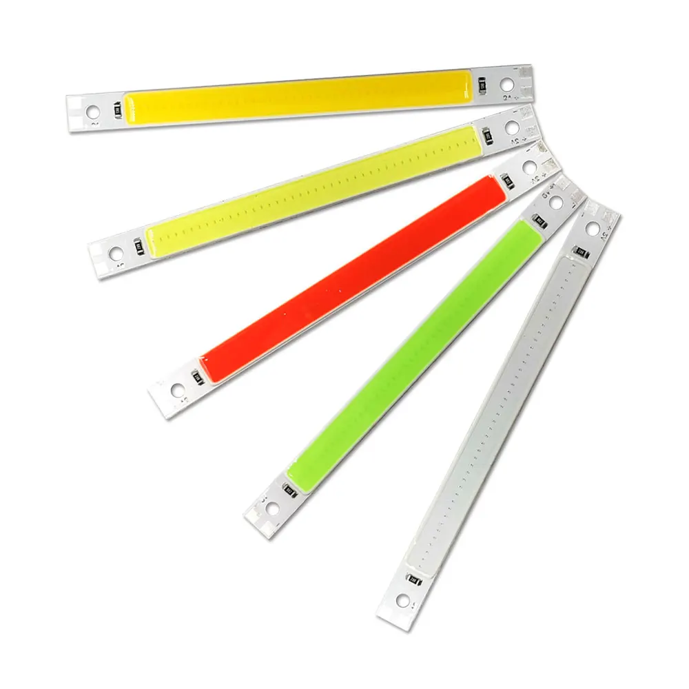 120x10mm 3V 5V COB Strip LED Light 5W Green Blue Red Yellow White Color for DIY Bulbs 3.7V USB Battery Powered LED Lighting