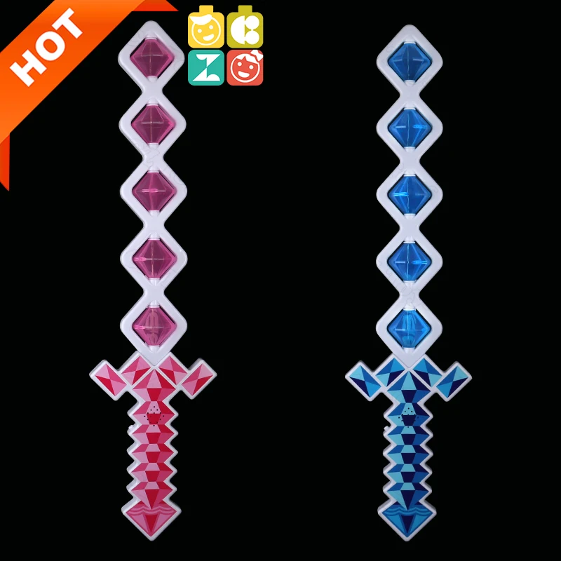 29 LED Plastic Flashing Wave mosaics pixel sword LED Light Up Copper Wire Light Sword toys for Kids LED Light Up Pixel Sword